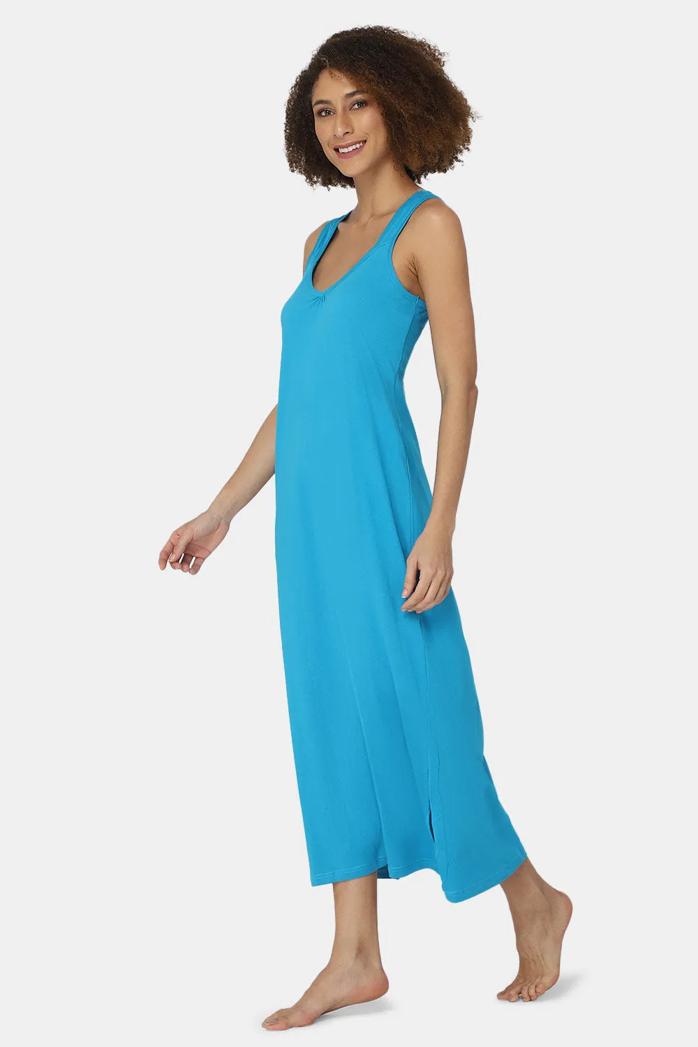 Intimacy Sleeveless Full-Length Night Slip | Ultra-Soft Cotton Comfort for All Seasons