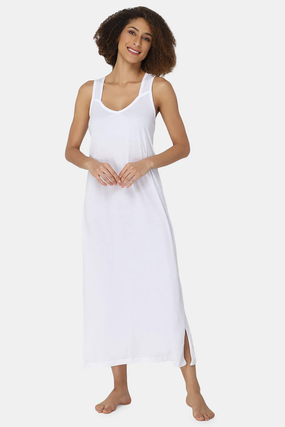 Intimacy Sleeveless Full-Length Night Slip | Ultra-Soft Cotton Comfort for All Seasons