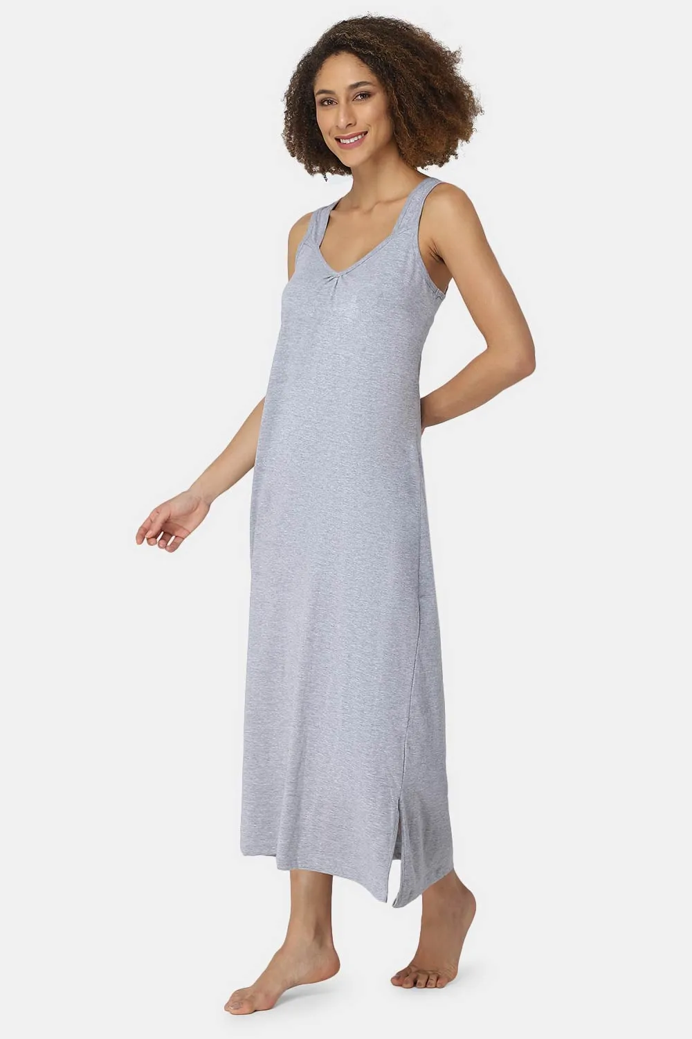 Intimacy Sleeveless Full-Length Night Slip | Ultra-Soft Cotton Comfort for All Seasons