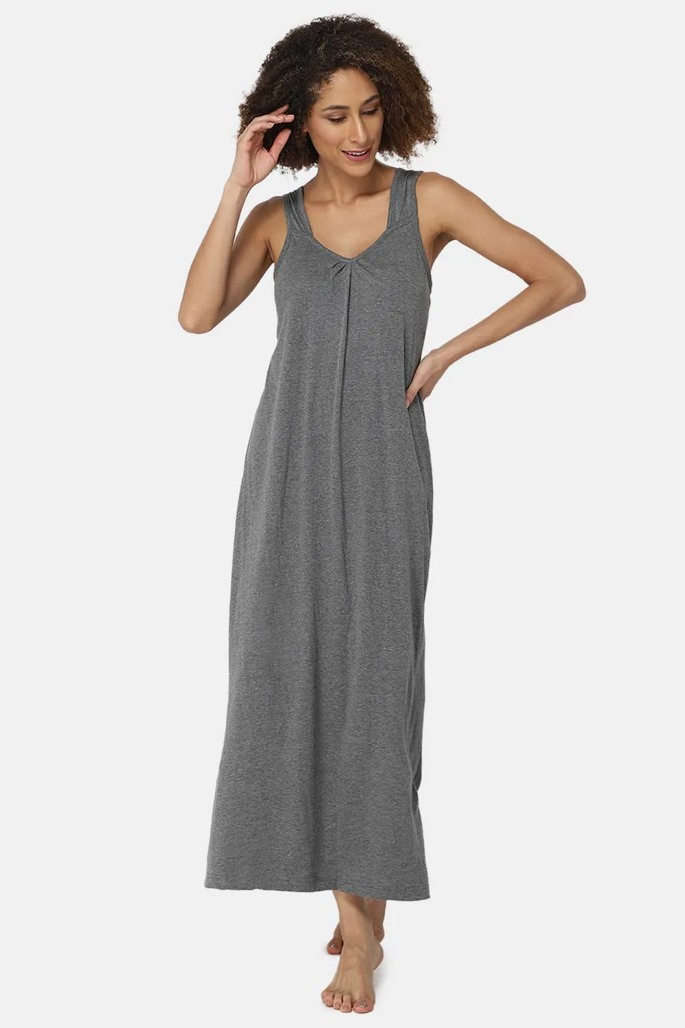 Intimacy Sleeveless Full-Length Night Slip | Ultra-Soft Cotton Comfort for All Seasons