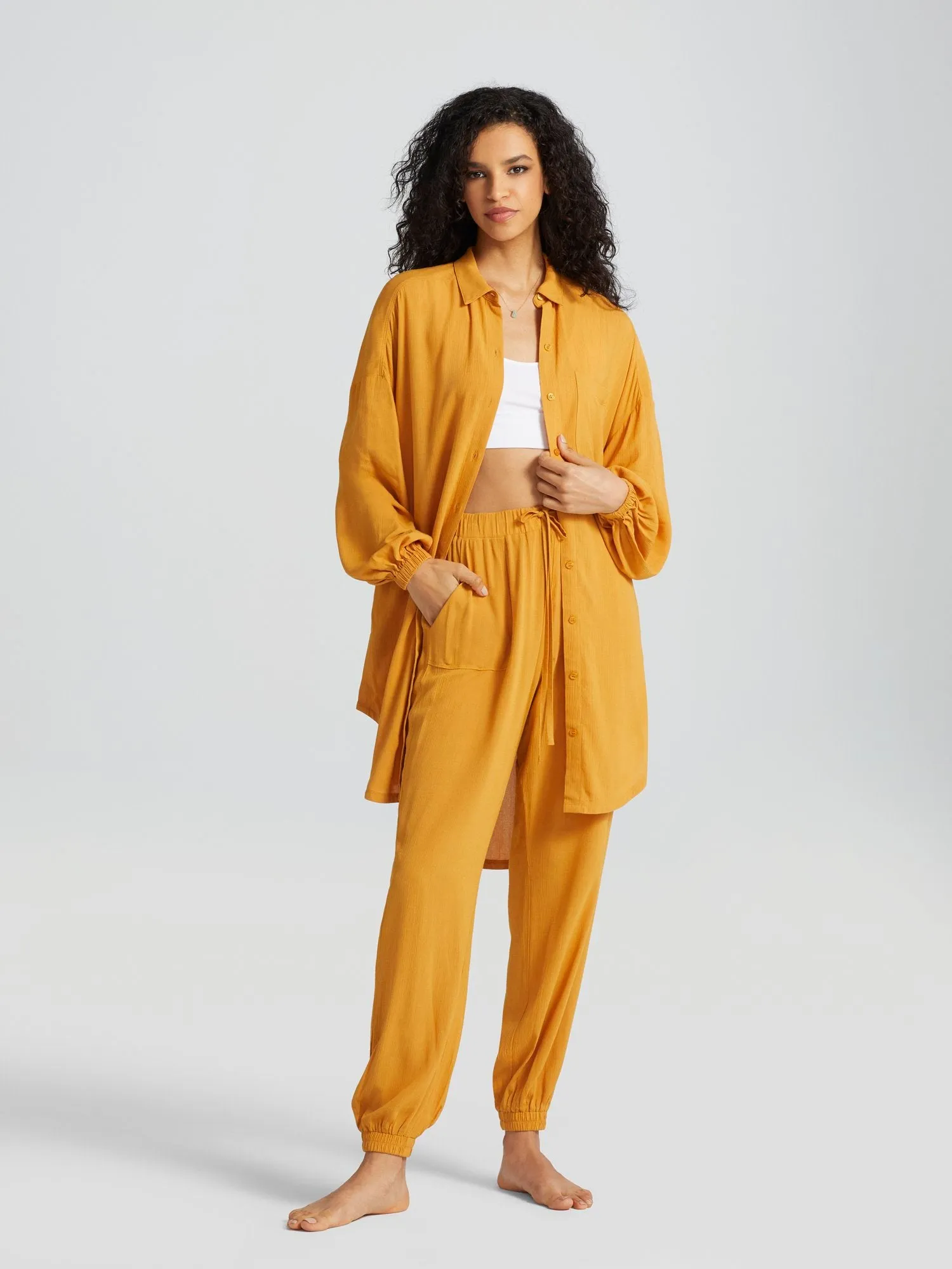 Jenna Crinkle Gauze Shirt