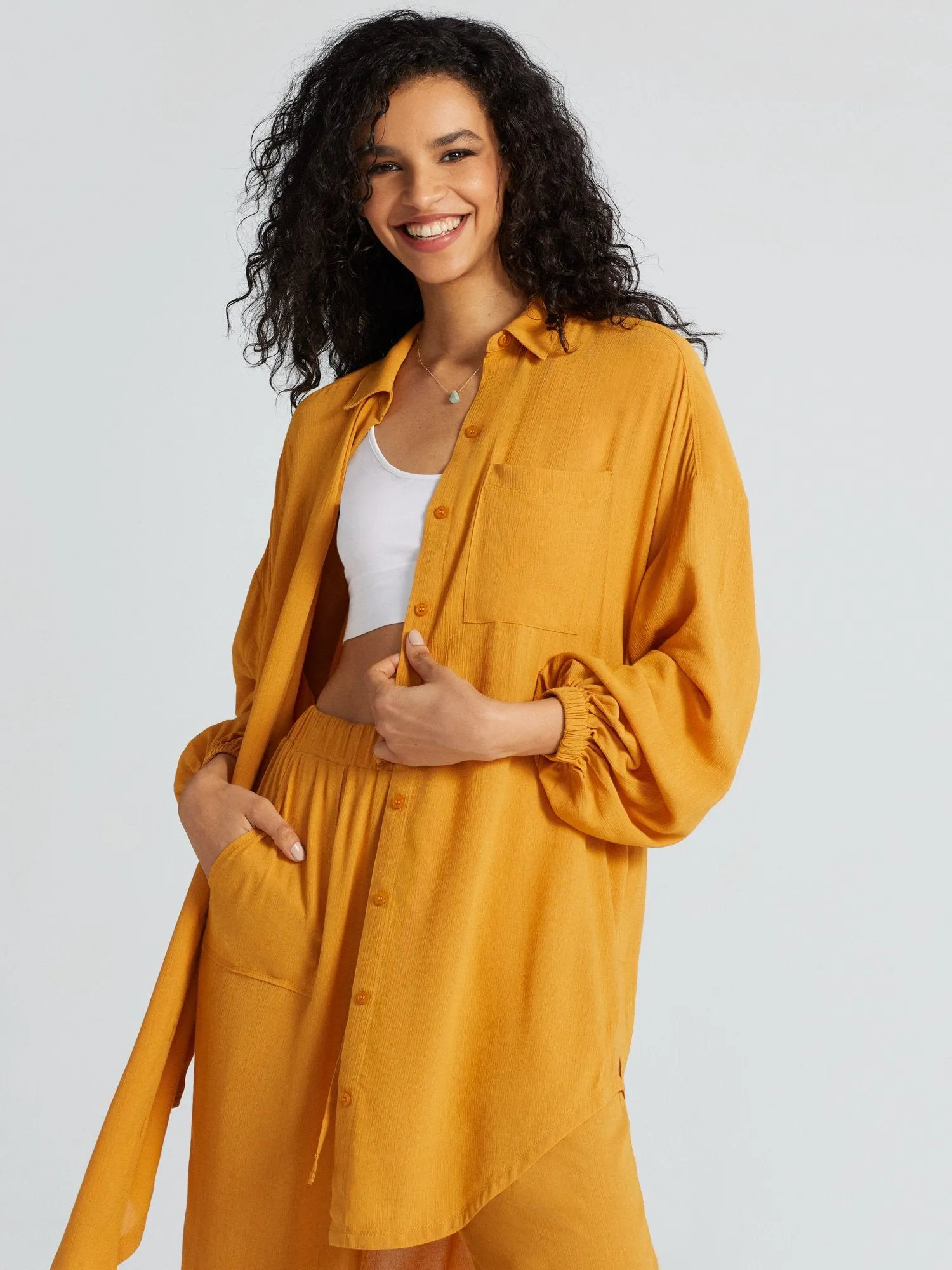 Jenna Crinkle Gauze Shirt