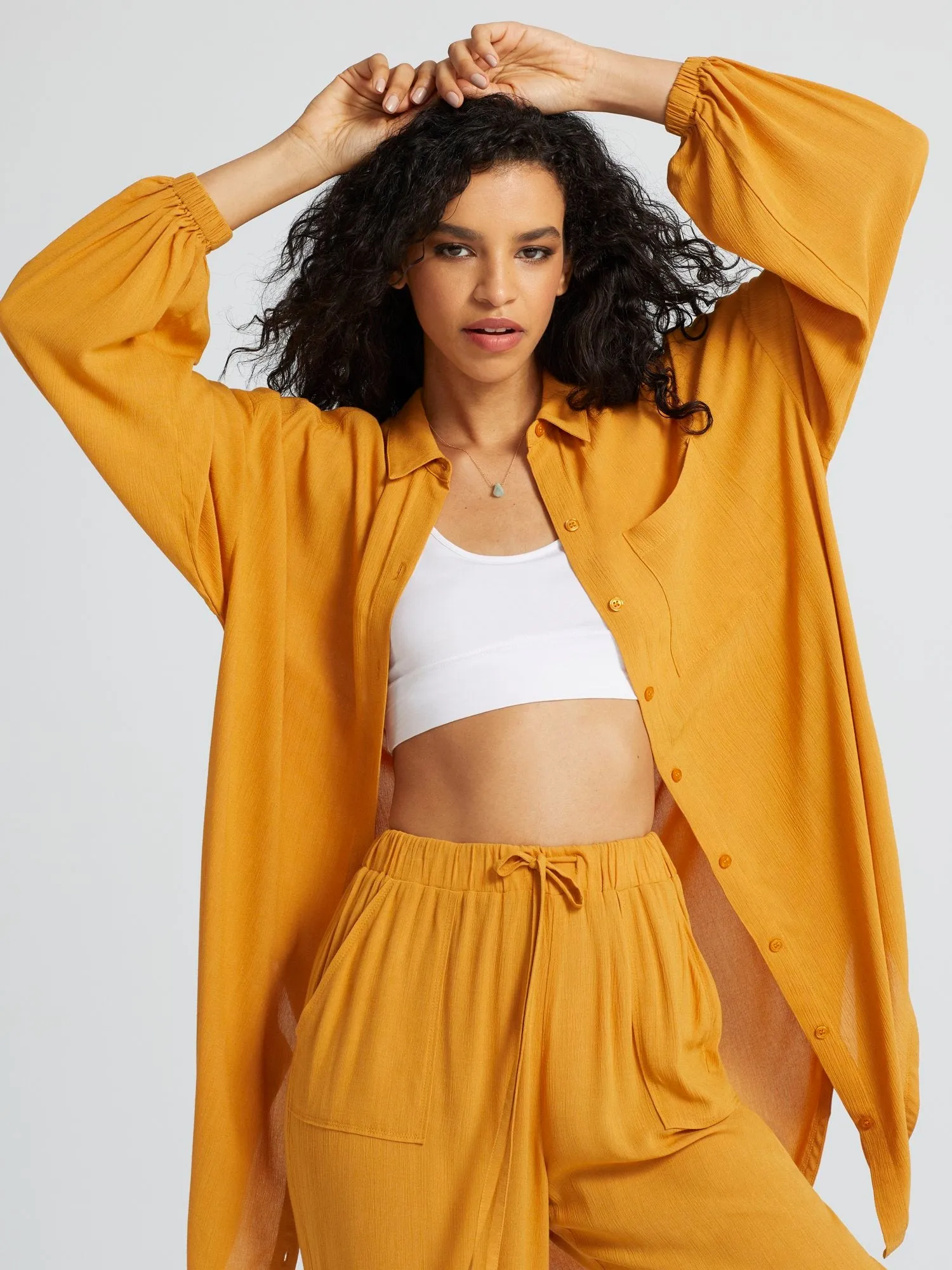Jenna Crinkle Gauze Shirt
