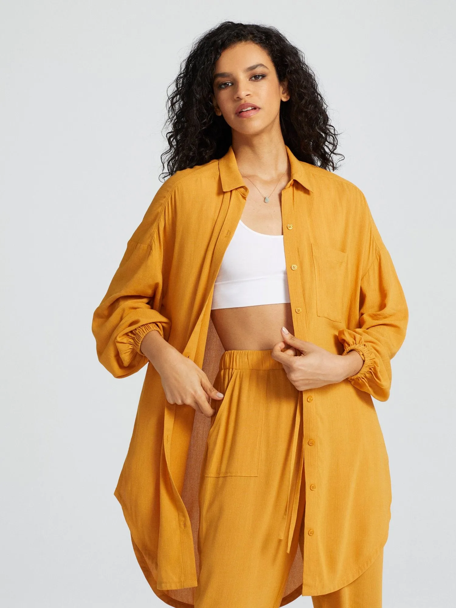 Jenna Crinkle Gauze Shirt