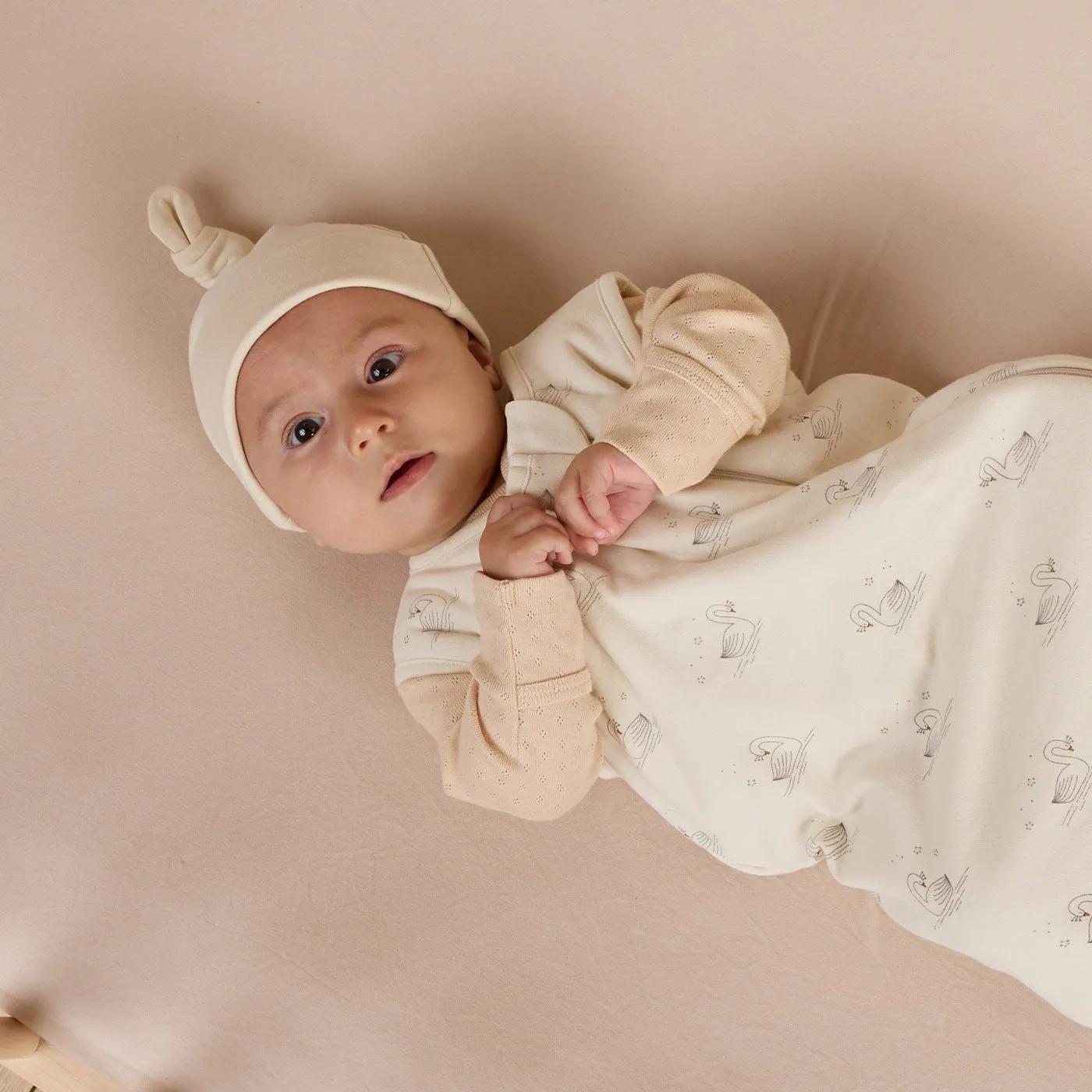 Jersey Sleep Bag - Swans - Ivory - FINAL SALE