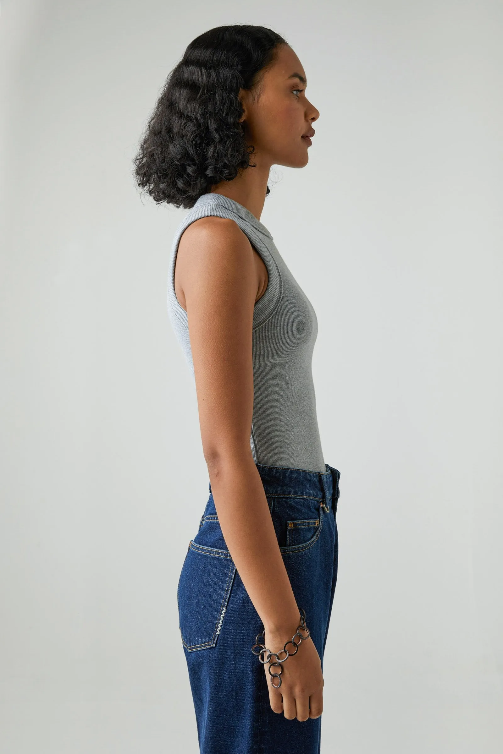 Jonesy Singlet - Grey Marle