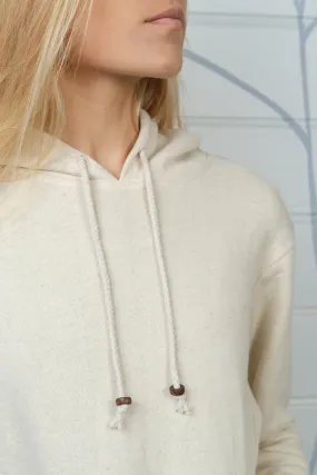 Ladies Hemp and Cotton fleece Hoody - Cream Jumper