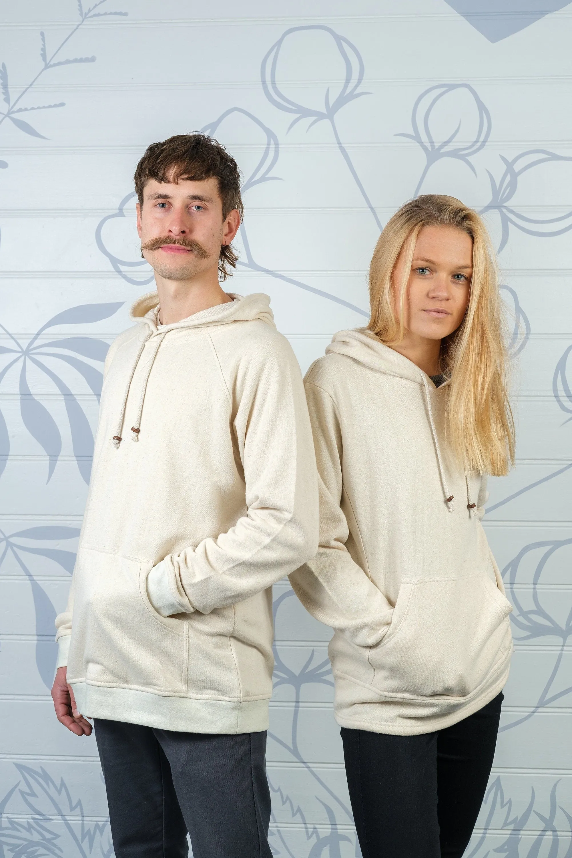 Ladies Hemp and Cotton fleece Hoody - Cream Jumper