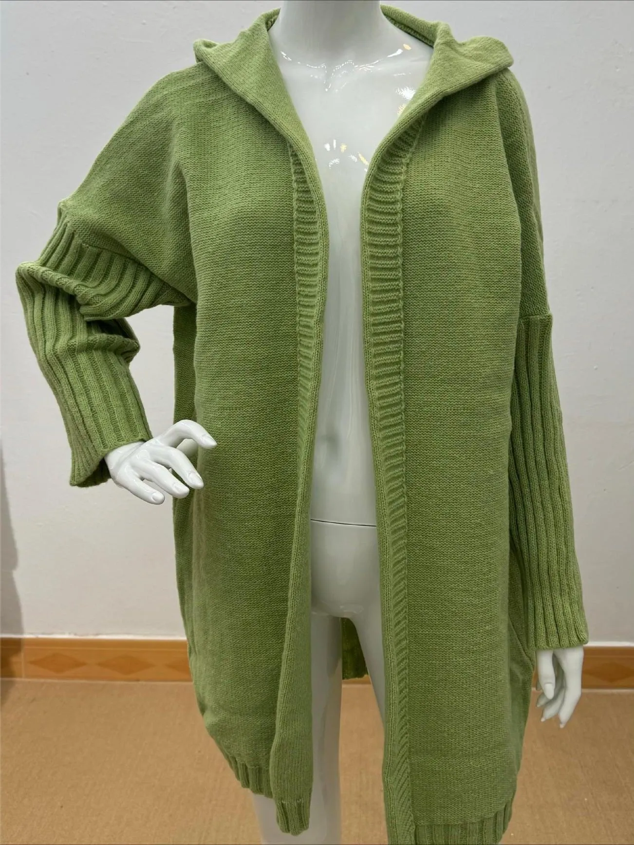 Ladies Solid Color Open Front Cardigan SKT5010