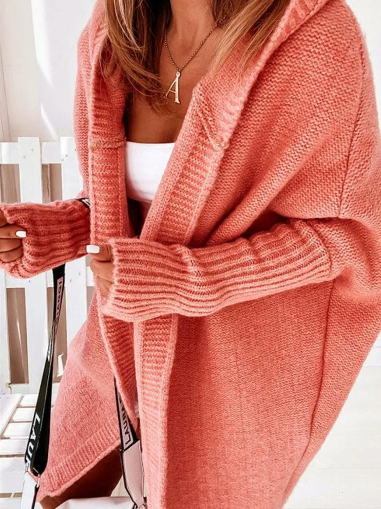 Ladies Solid Color Open Front Cardigan SKT5010