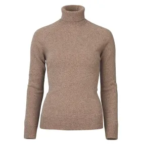 Laksen Westminster Ladies Lambswool Roll Neck Jumper - Camel