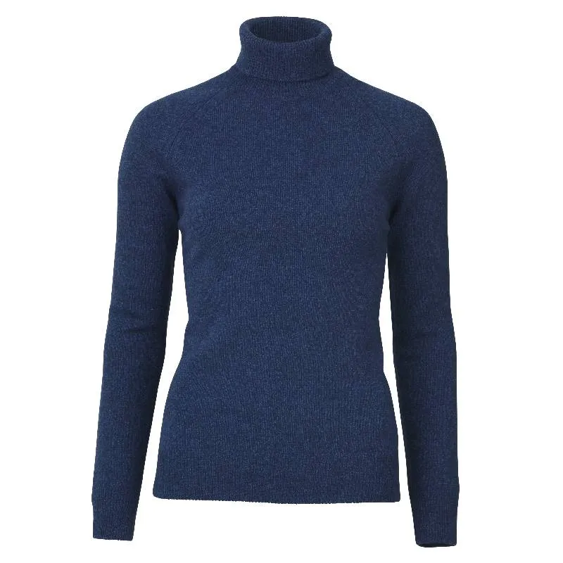 Laksen Westminster Ladies Lambswool Roll Neck Jumper - Midnight