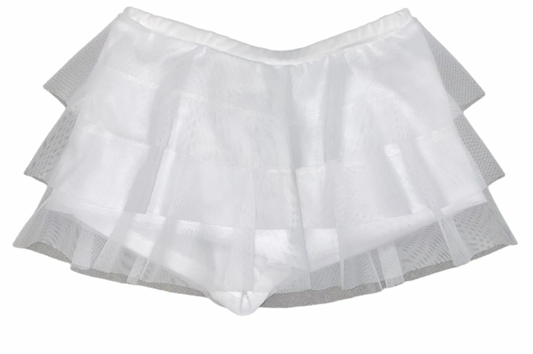 Les Tout Petits Girls White Mesh Ruffle Skort - FINAL SALE