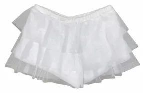 Les Tout Petits Girls White Mesh Ruffle Skort - FINAL SALE
