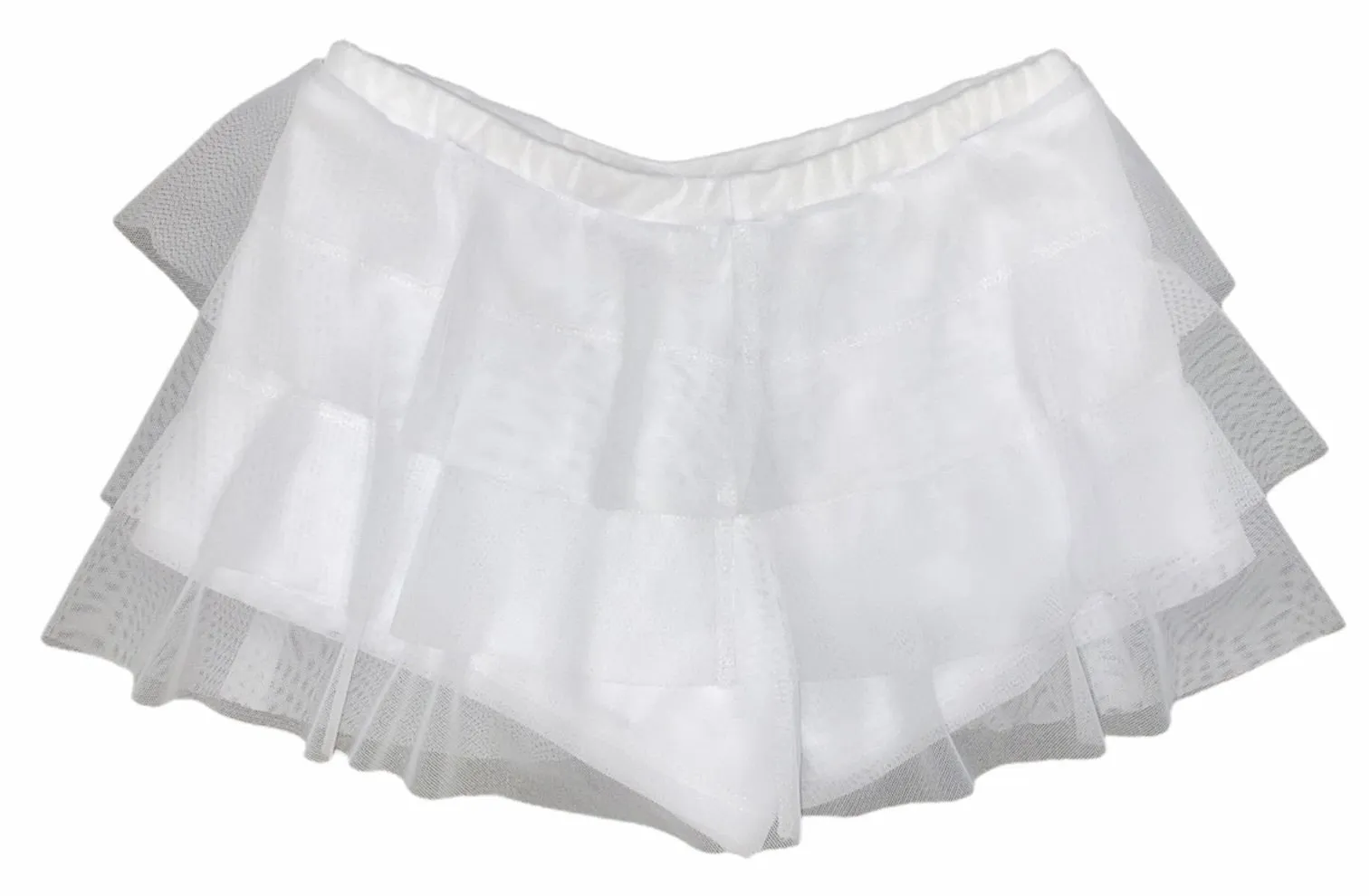 Les Tout Petits Girls White Mesh Ruffle Skort - FINAL SALE