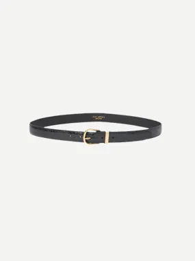 Louise Belt in Black w/ Shiny Brass Buckle