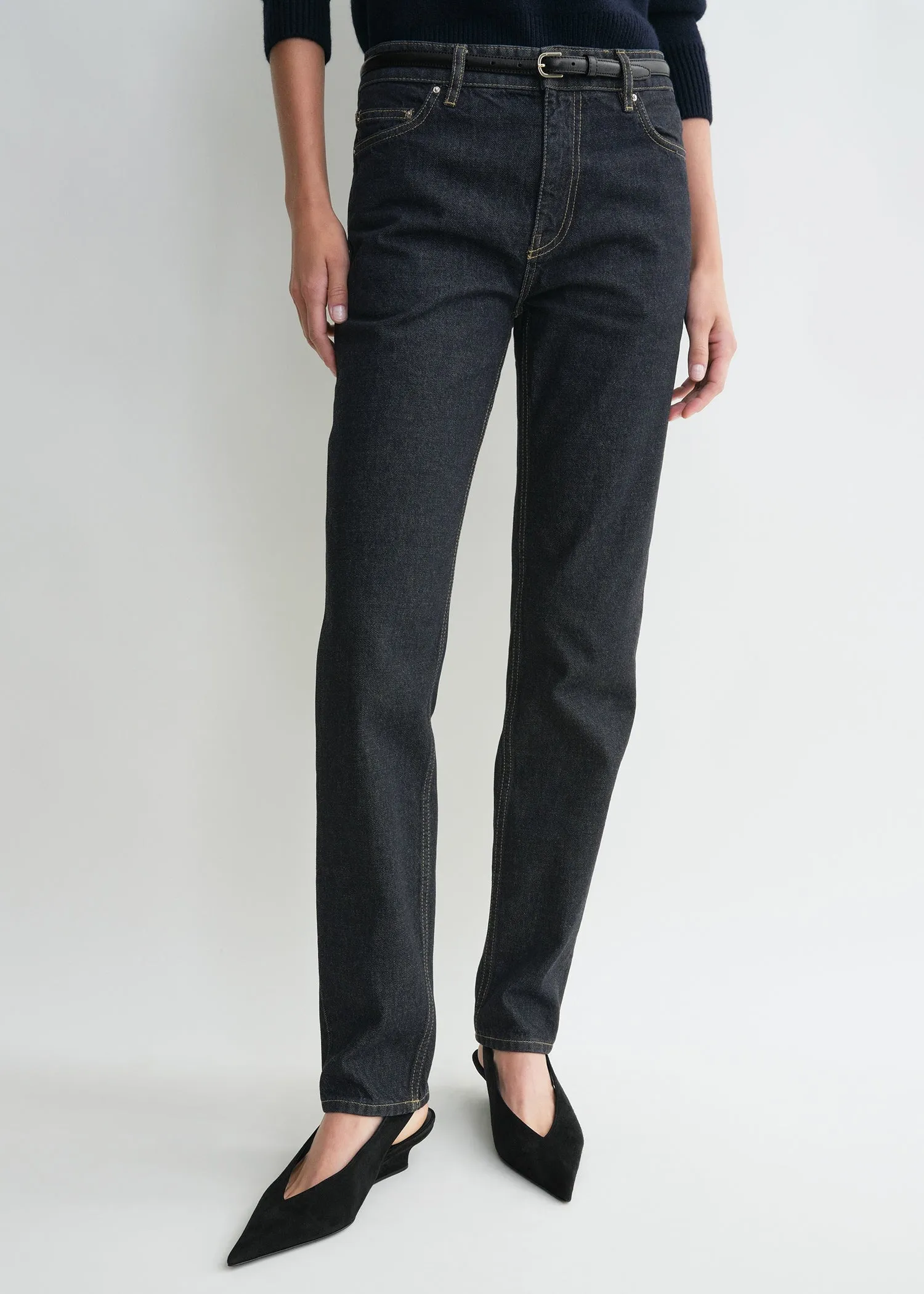 Low taper denim slate
