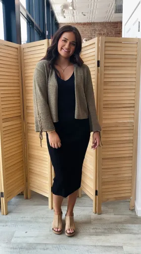 Maci Braided Cardigan | Dusty Olive