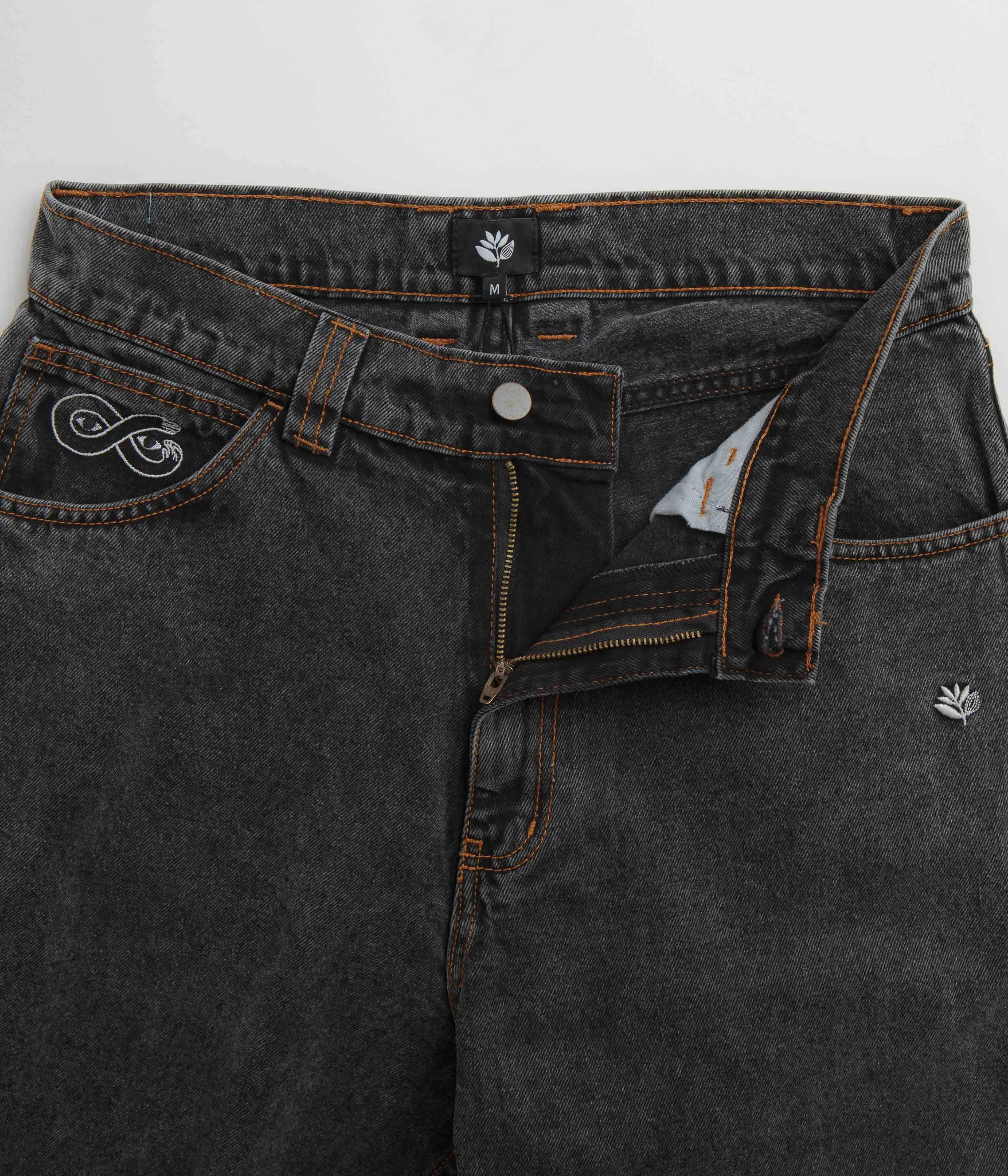 Magenta OG 2 Tone Jeans - Distressed Black Denim / Off White