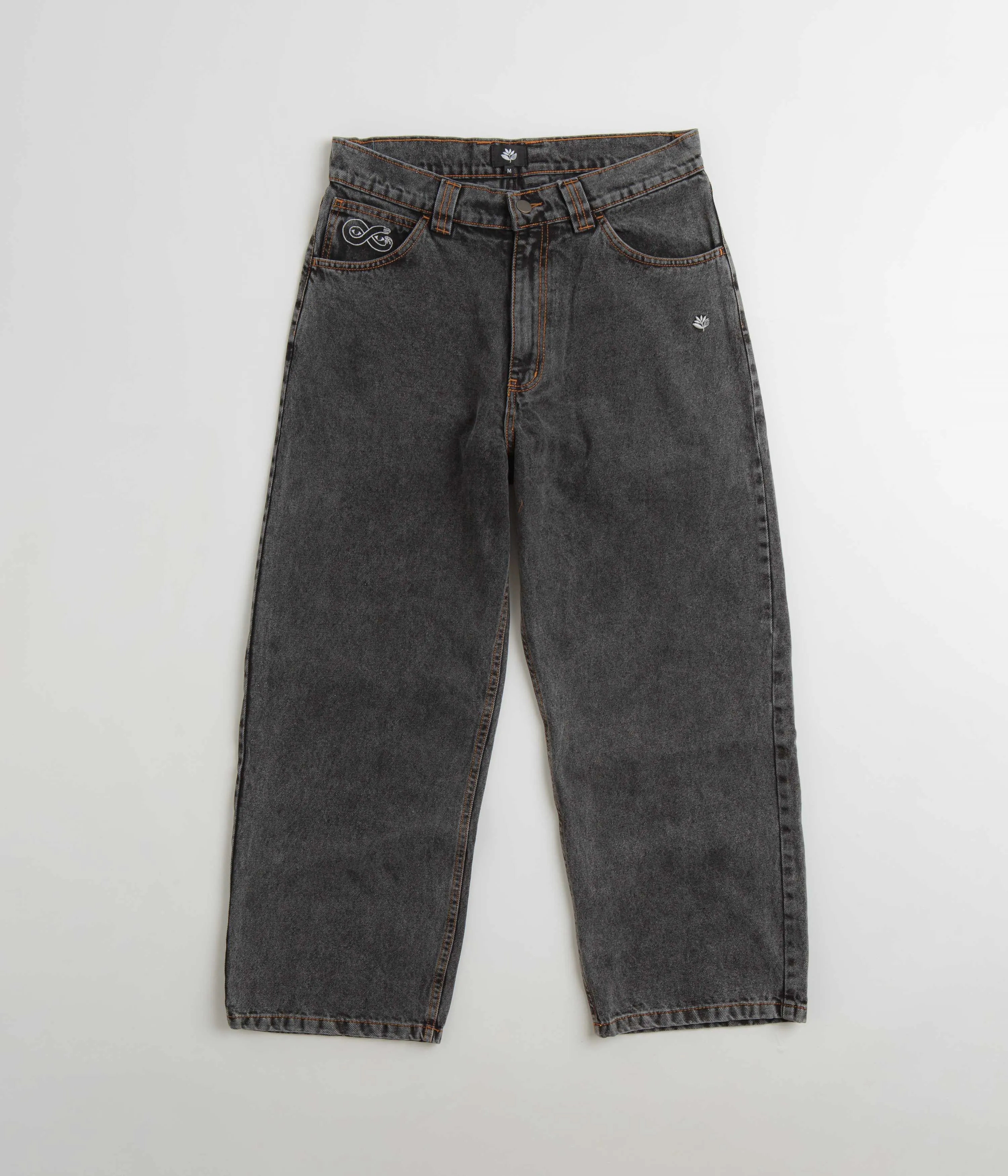 Magenta OG 2 Tone Jeans - Distressed Black Denim / Off White