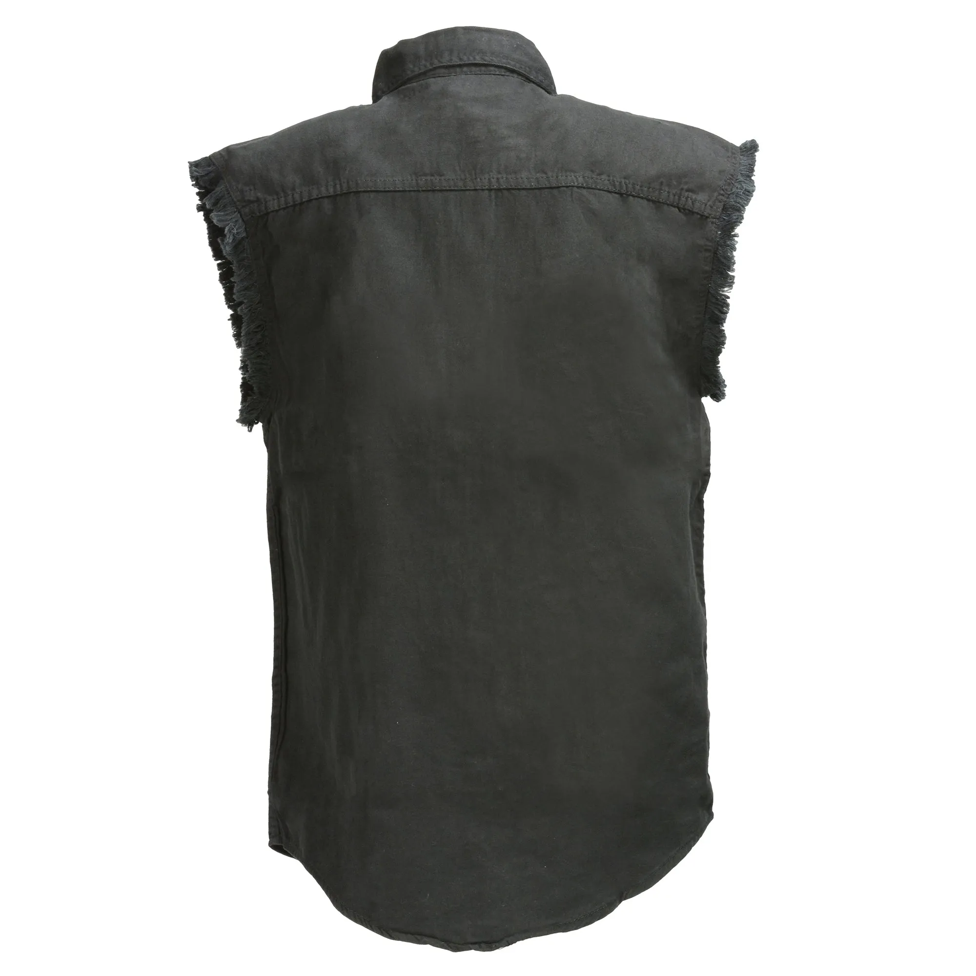 Men's Black Lightweight Sleeveless Denim Shirt
