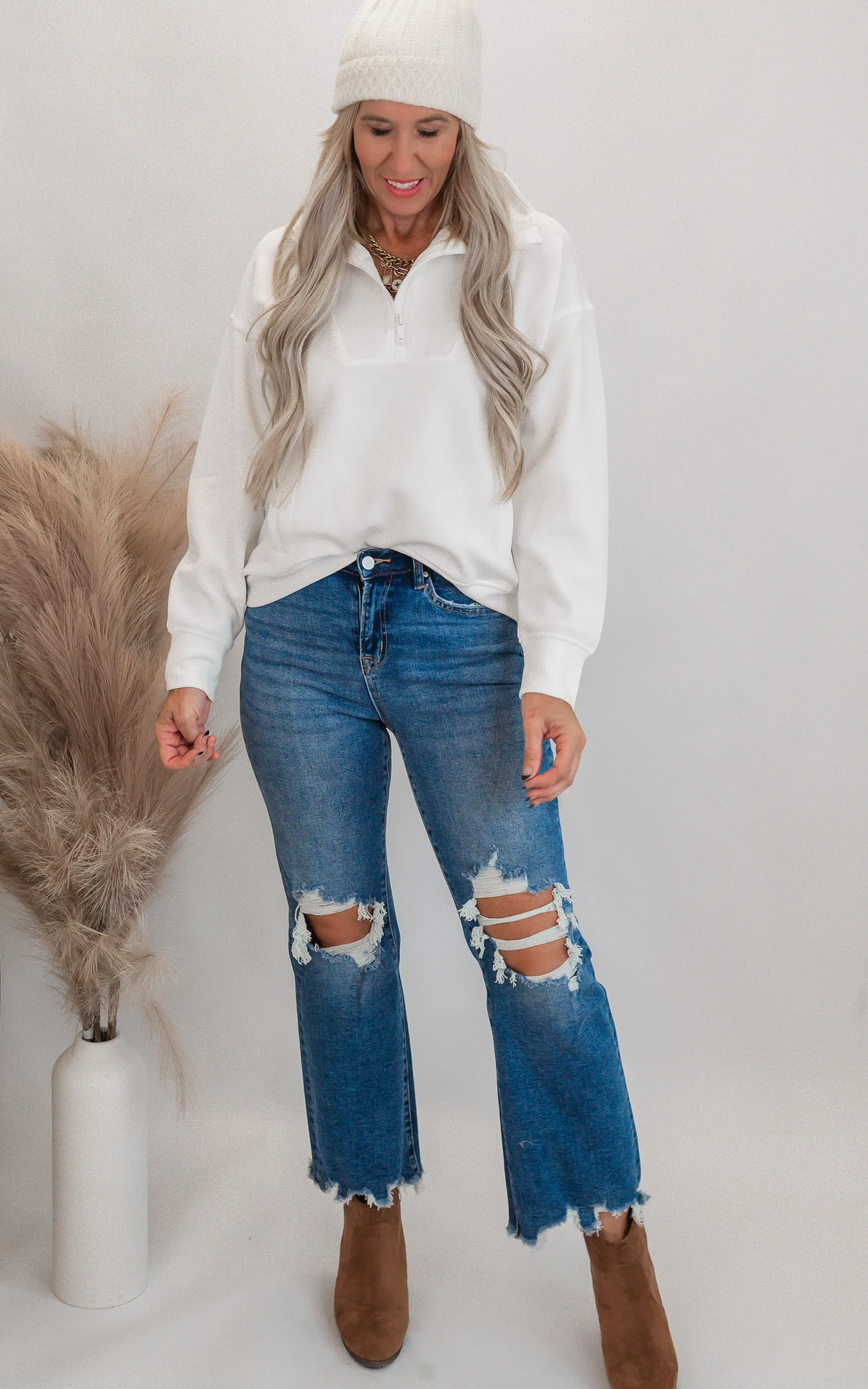 Mica Millenium Blue 90's Vintage Crop Flare Denim Jeans *