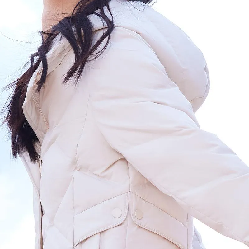 Mid Length Slim Goose Down Coat