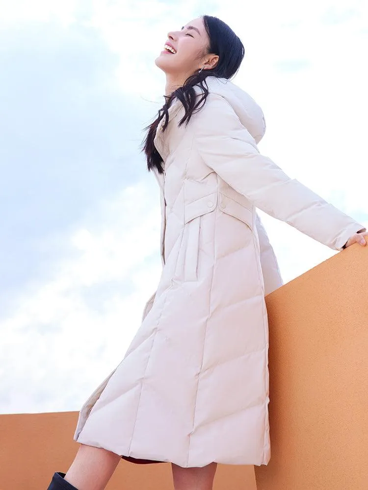 Mid Length Slim Goose Down Coat