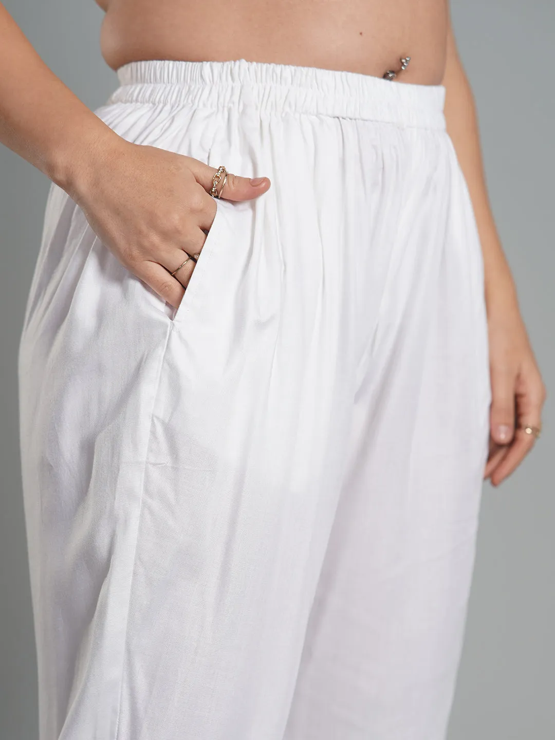 MilkyWhite Rayon Pants