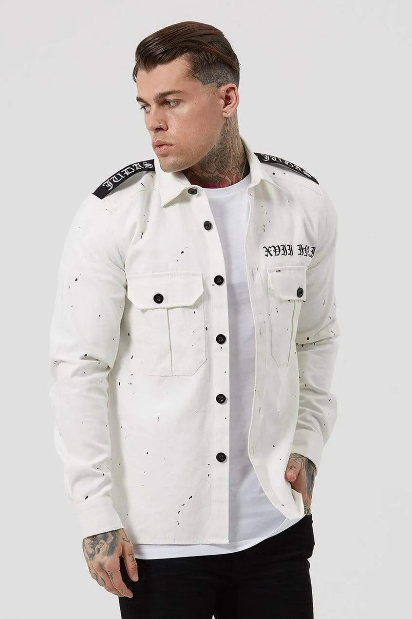 Milli Badge Crystal Men's Overshirt - Off White