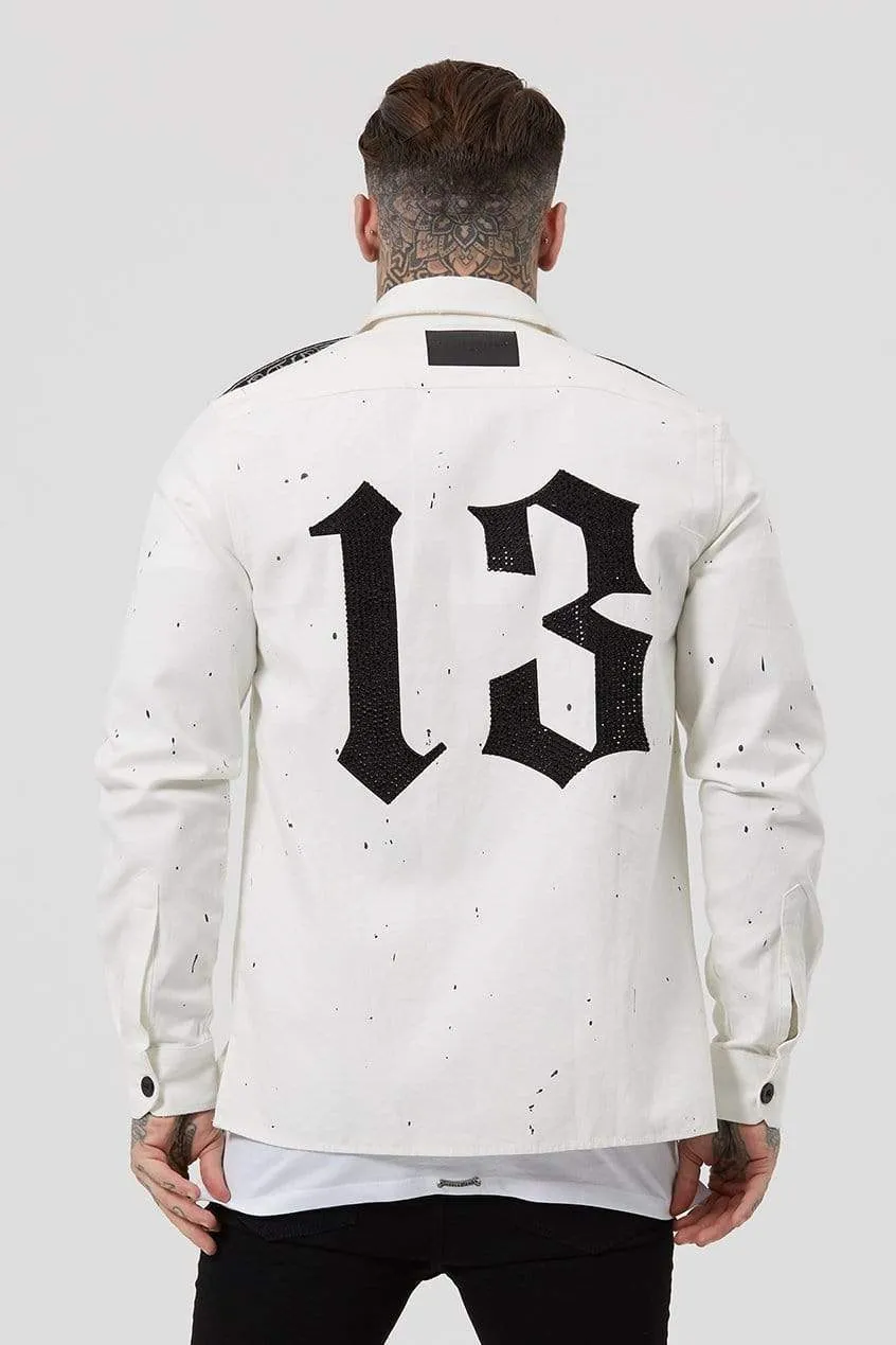 Milli Badge Crystal Men's Overshirt - Off White