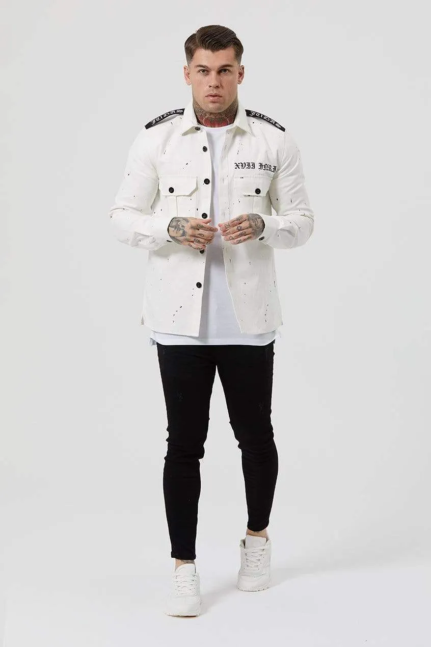 Milli Badge Crystal Men's Overshirt - Off White