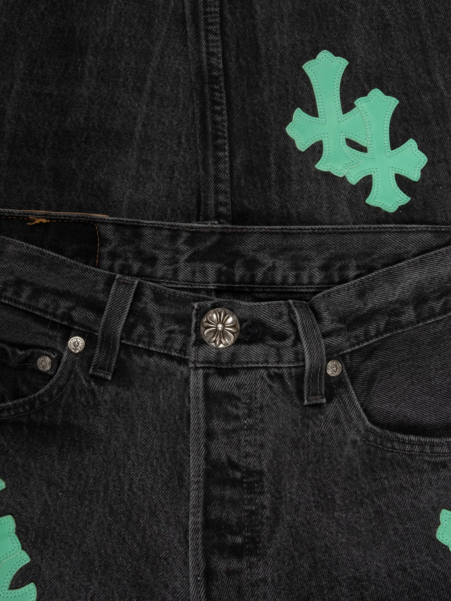 Mint Cross Patched Levis