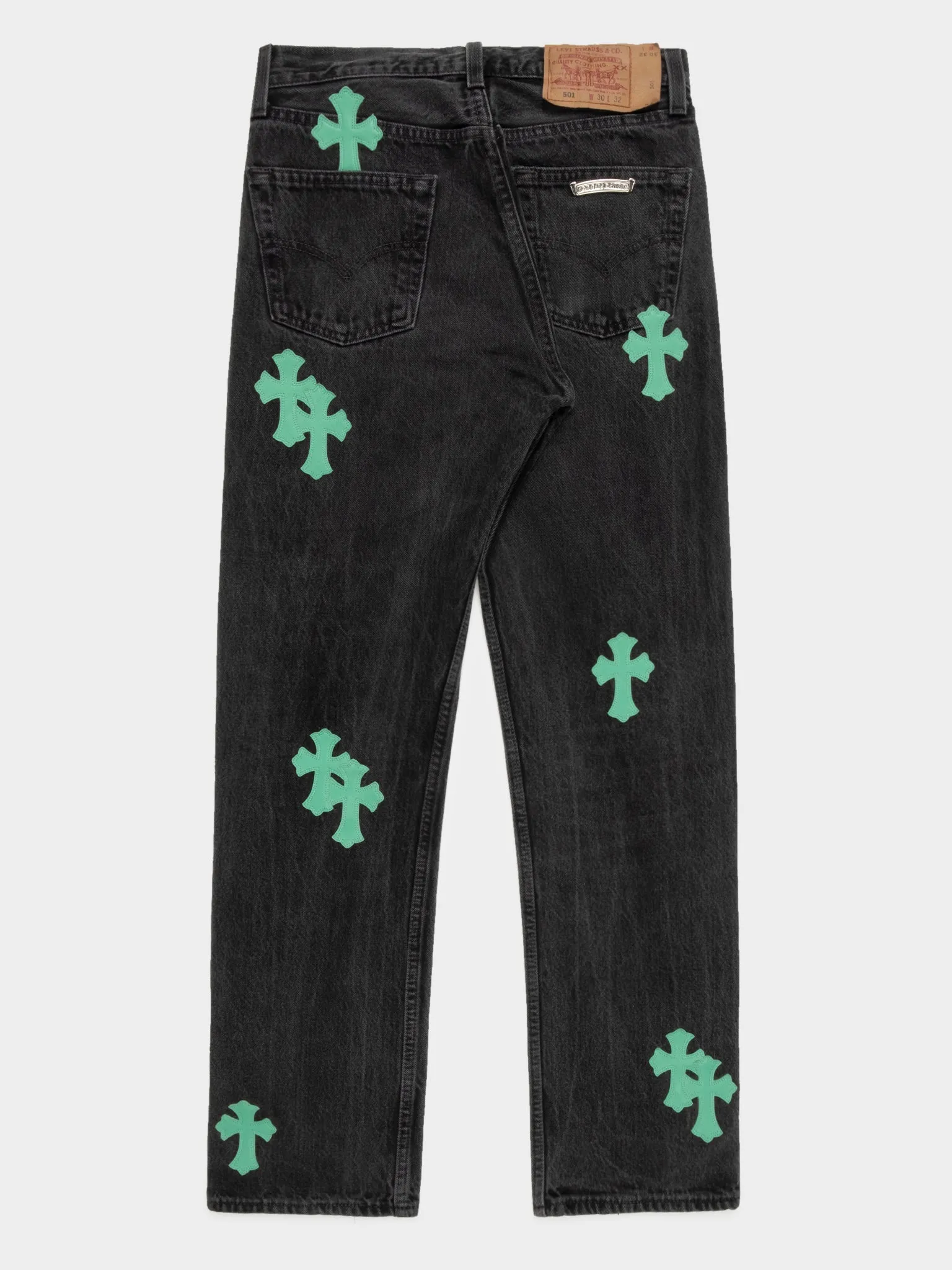 Mint Cross Patched Levis