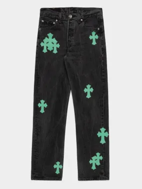 Mint Cross Patched Levis