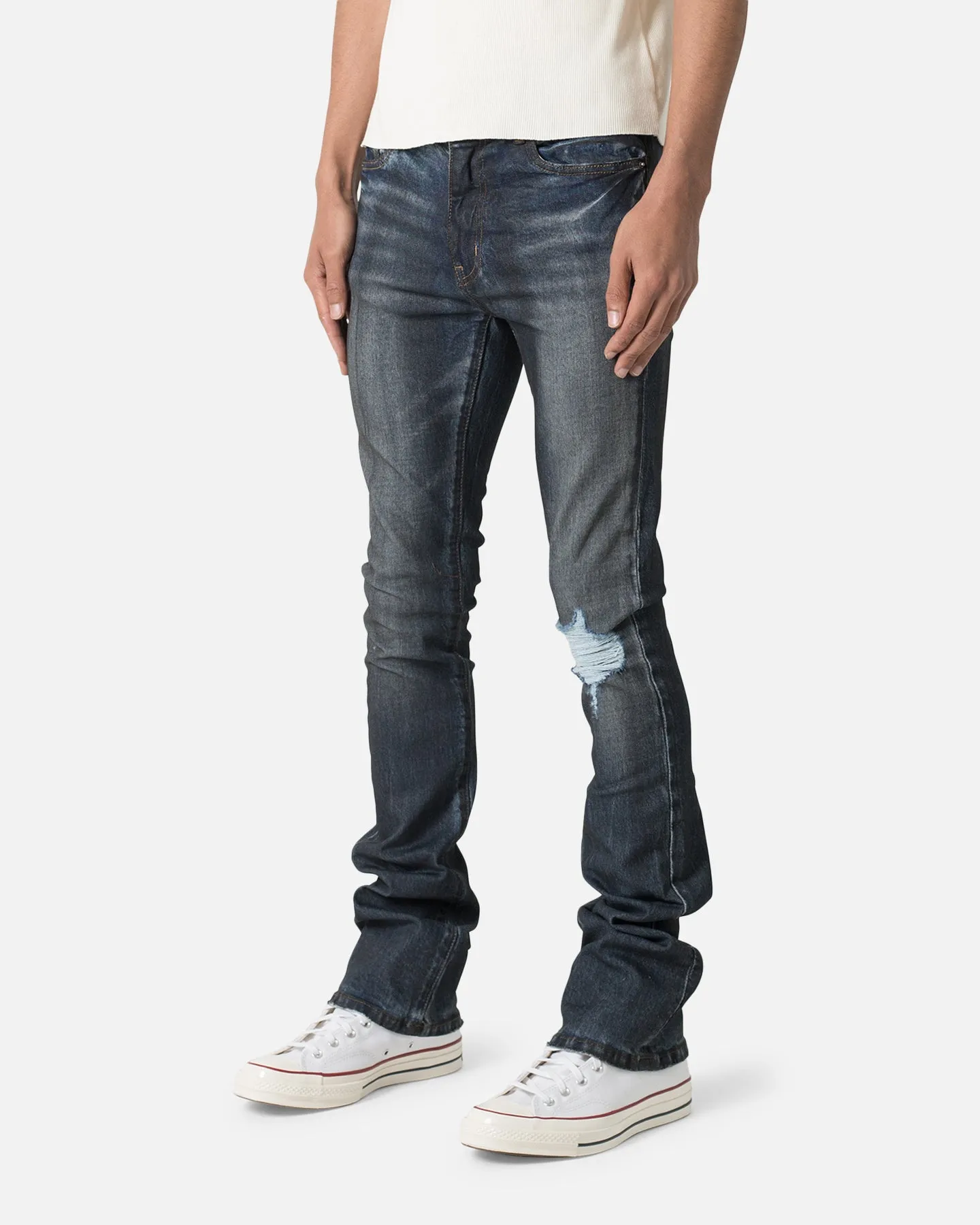 MNML X385 Skinny Stacked Denim Jean Blue
