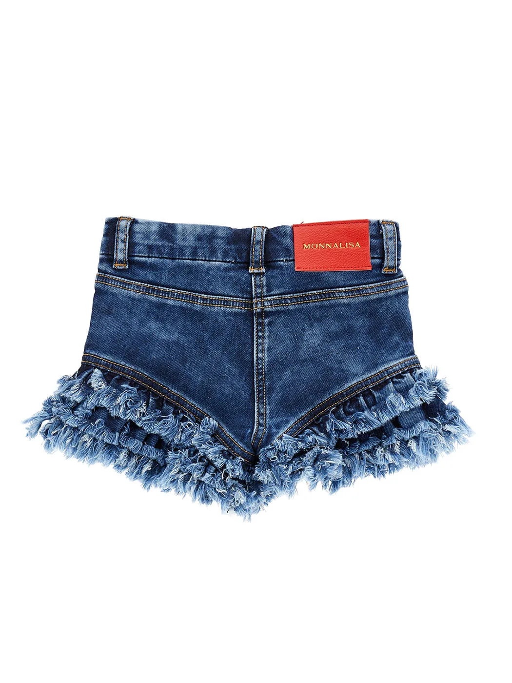 MONNALISA Denim Shorts embroidered with cherries