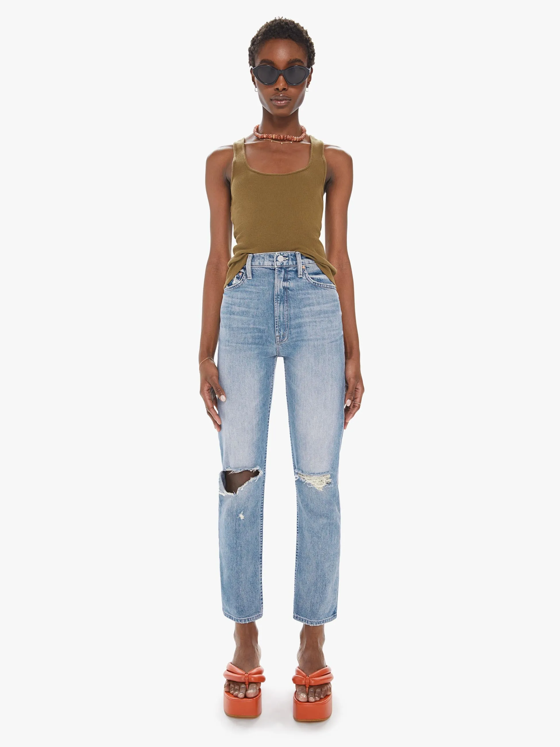 Mother Denim - High Waisted Rider Flood In Wild And Wicked