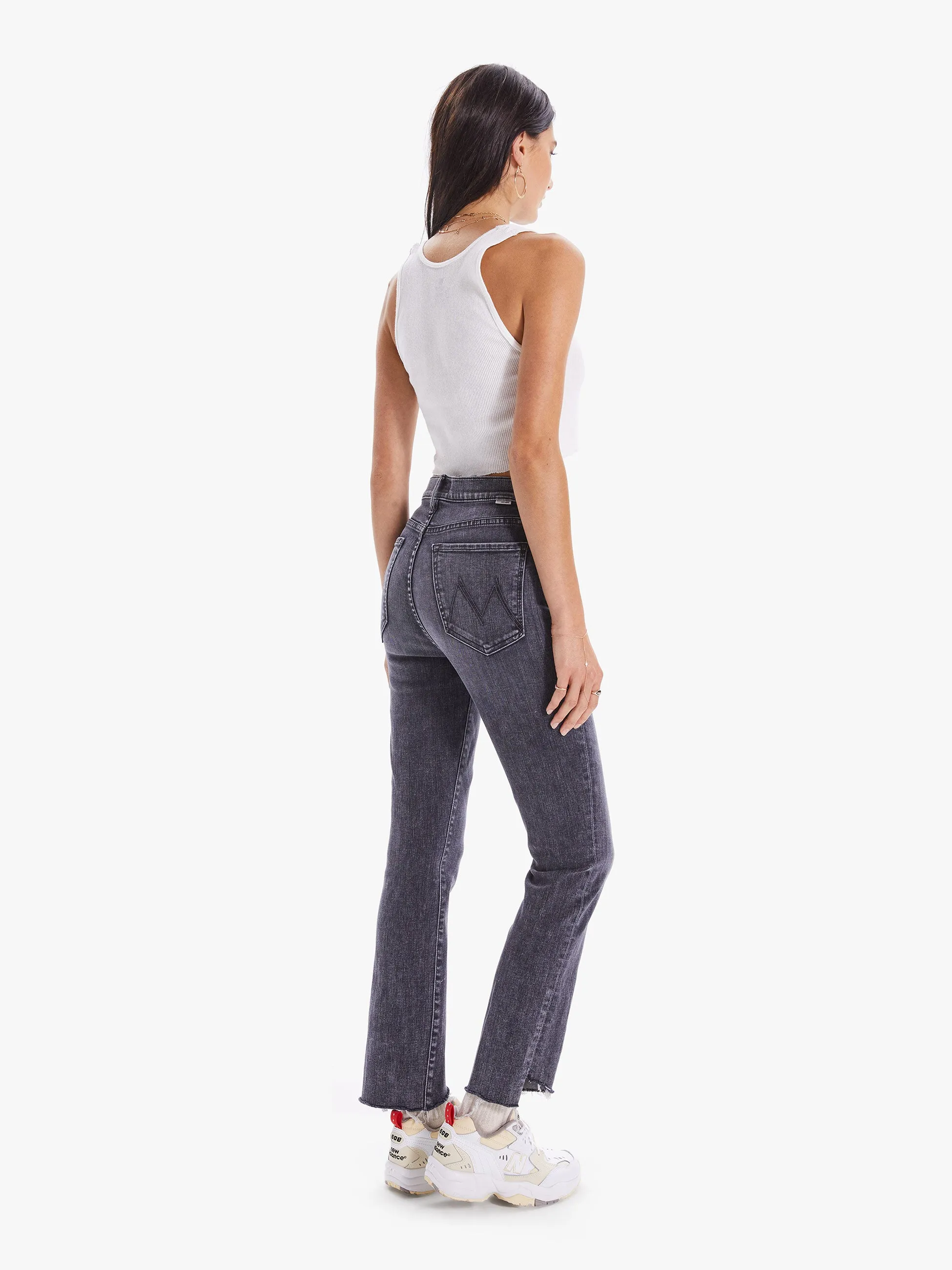 Mother - High Waisted Rascal Ankle Step Fray in Night Garden