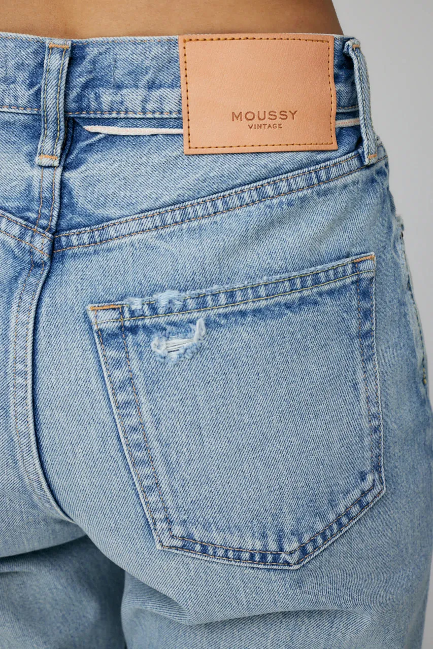 Moussy - Tifton Wide Straight in Light Blue