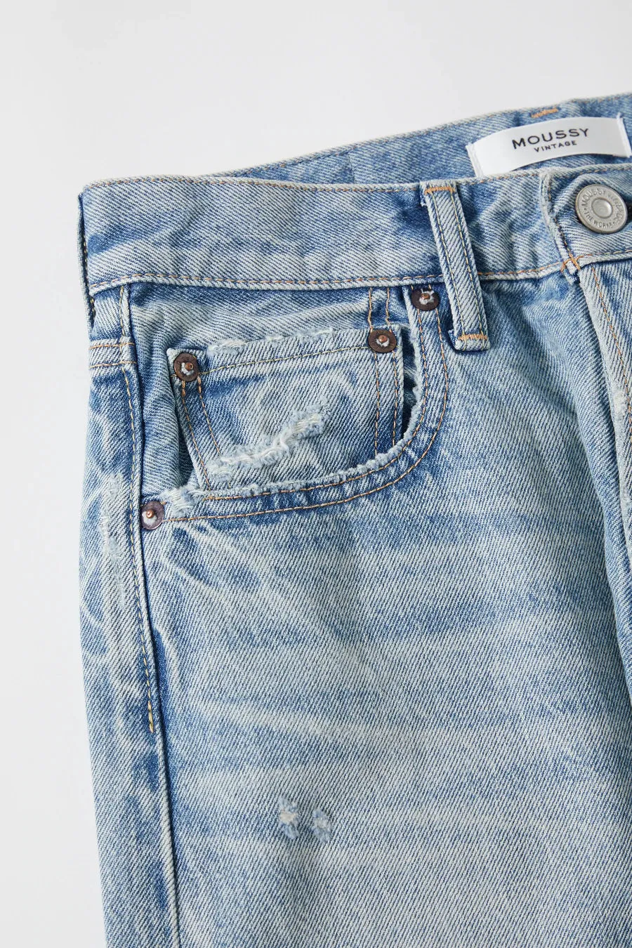 Moussy - Tifton Wide Straight in Light Blue