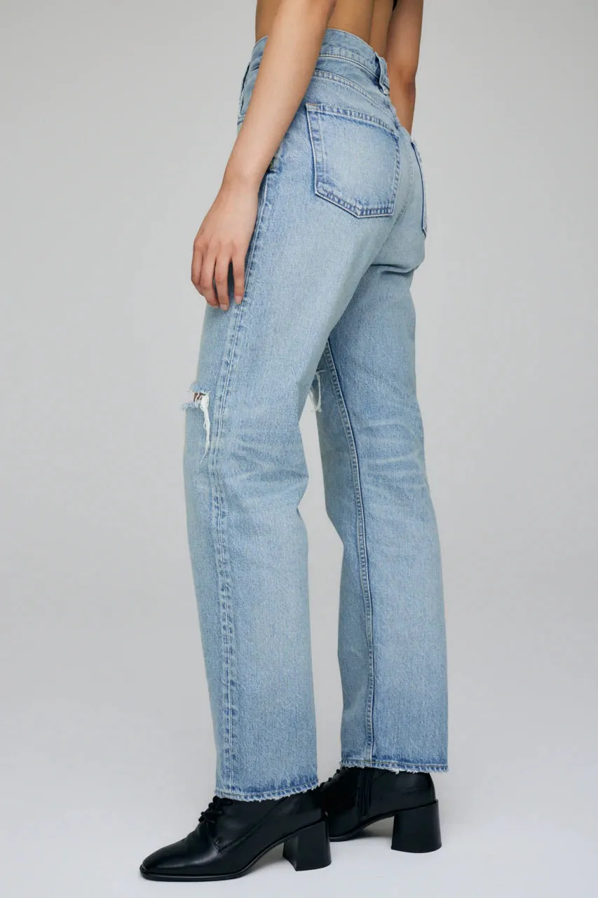 Moussy - Tifton Wide Straight in Light Blue