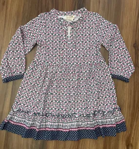 Navy Floral Ruffle Bottom Knit Dress