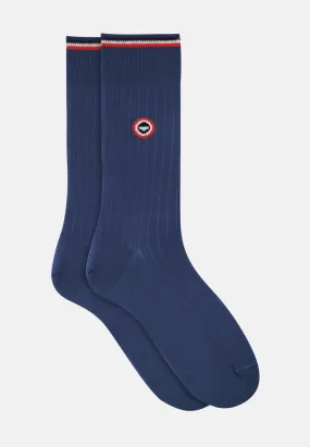 Nessy Acier - Chaussettes Mi-Hautes En Fil D'Ecosse