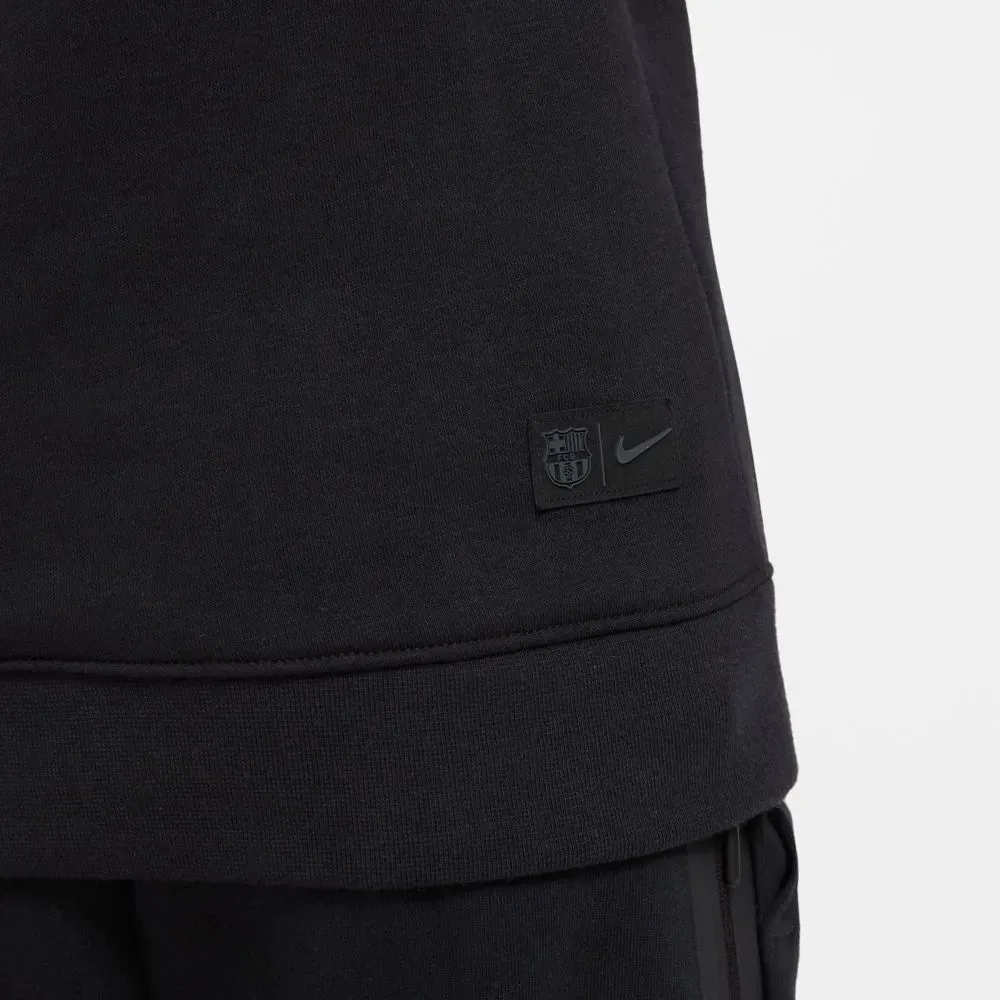 Nike 2020-21 Barcelona Youth GFA Fleece Pullover Hoodie - Black-Pink