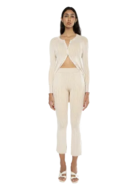 Nola Rib Knit Pants Off-White Camel Combo
