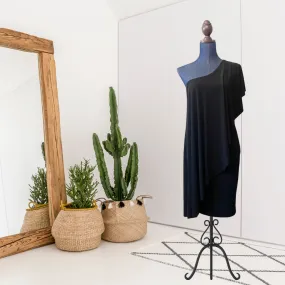 One Shoulder Draped Dress