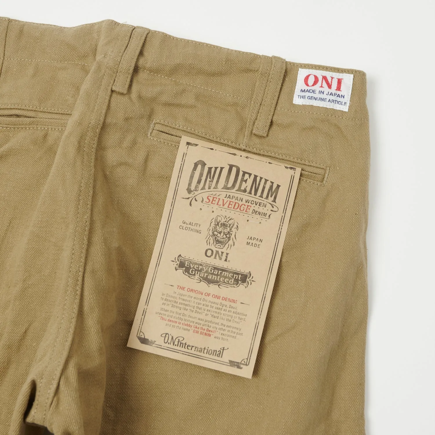 ONI 727KH 12oz Khaki Beige Sulfur Slim Straight Chino - Rinsed