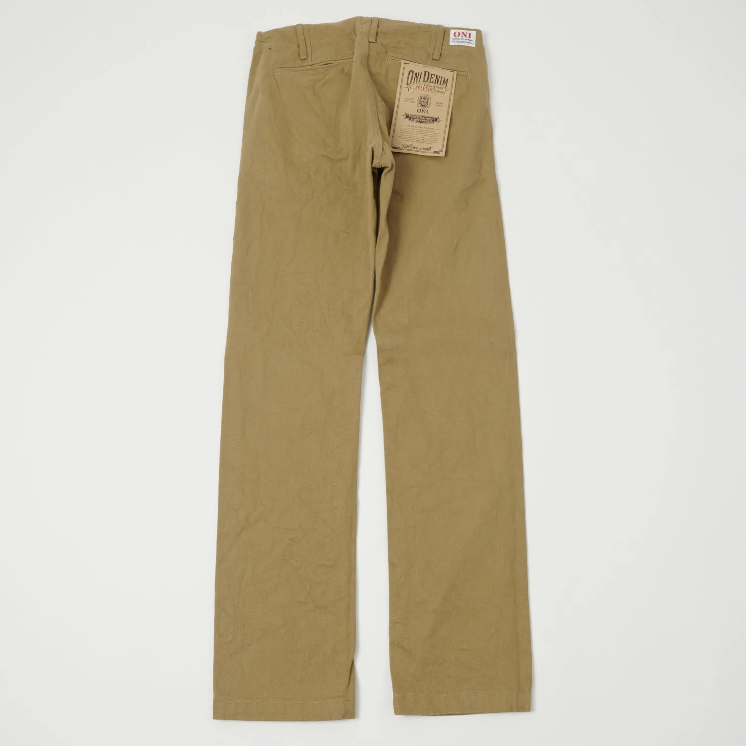ONI 727KH 12oz Khaki Beige Sulfur Slim Straight Chino - Rinsed