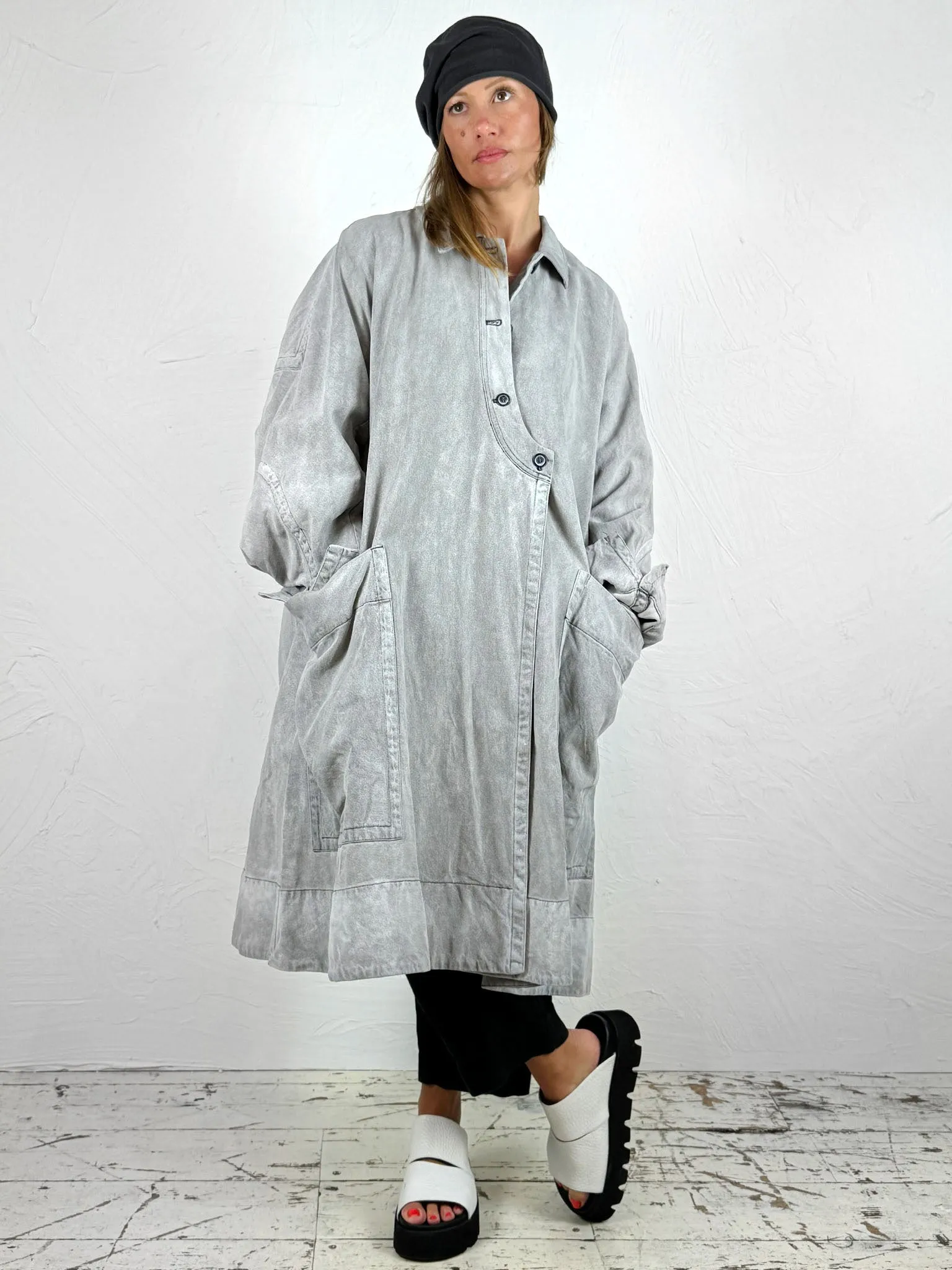 Oversized Denim Coat in 110 Light Blue